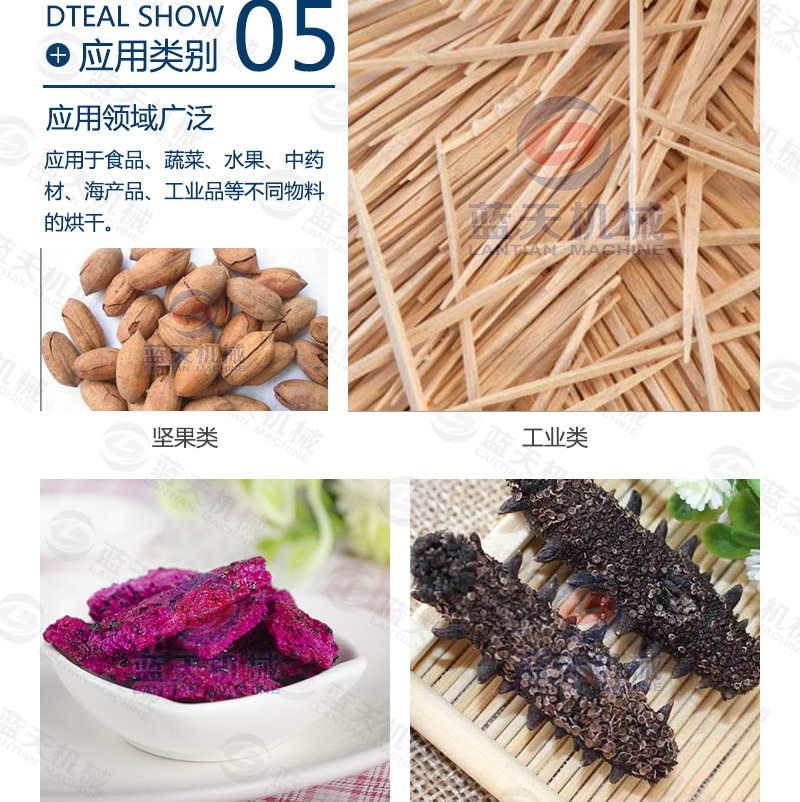 牙签烘干机应用领域广泛